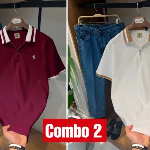 White & Maroon Color 2 Pis Combo